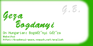 geza bogdanyi business card